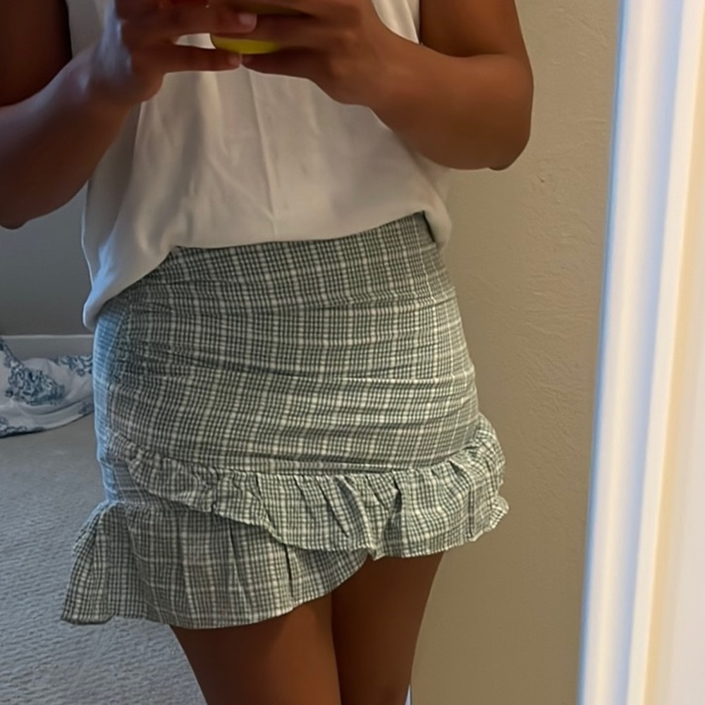Stylish Green Plaid Women's Skirt